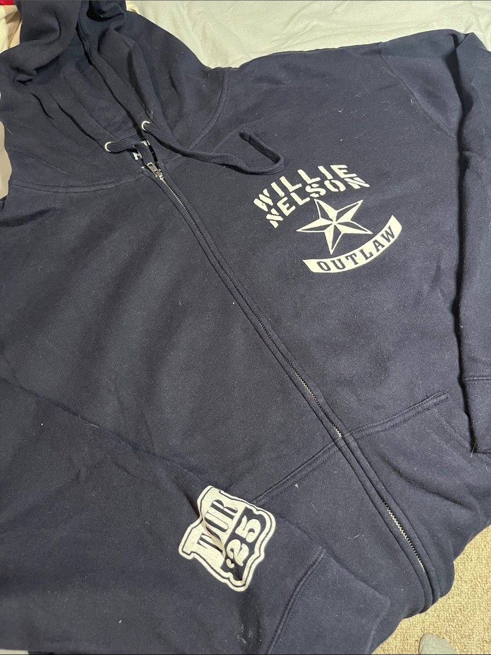 Outlaw Graphic Navy Zip-Up Hoodie